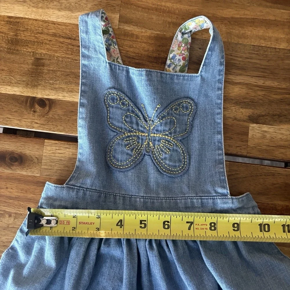 Mini Boden Pinafore Jumper Dress‎ Size 5-6 Years Butterfly Denim Preppy Classic